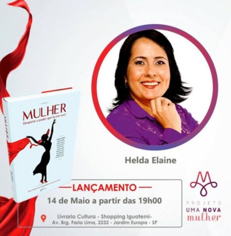 || Cartaz de lançamento do livro da palestrante  Helda Elaine Völz Bier, na cidade de São Paulo, em maio de 2018.
Imagem: Acervo O Presente -- FOTO 13 -