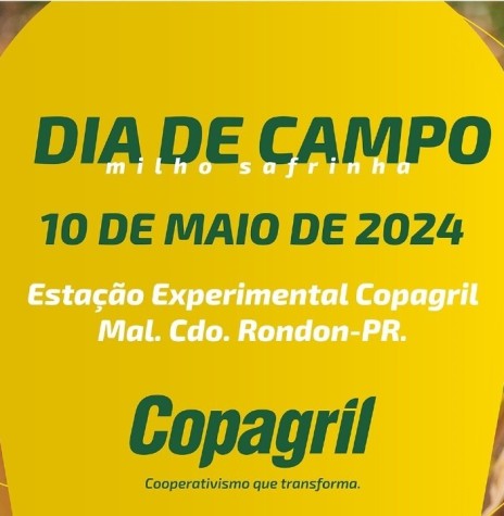 || Convite para o Dia de Campo - Safrinha de Milho Copagril 2024.
Imagem: Acervo Comunicação Copagril - FOTO 26 - 