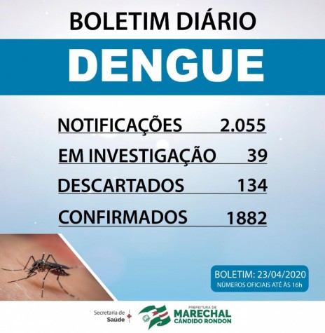 || Boletim da Secretaria de Saúde de Marechal Cândido Rondon sobre a epidemia de dengue no município, em abril de 
Imagem: Acervo Imprensa PM-MCR - 8 -