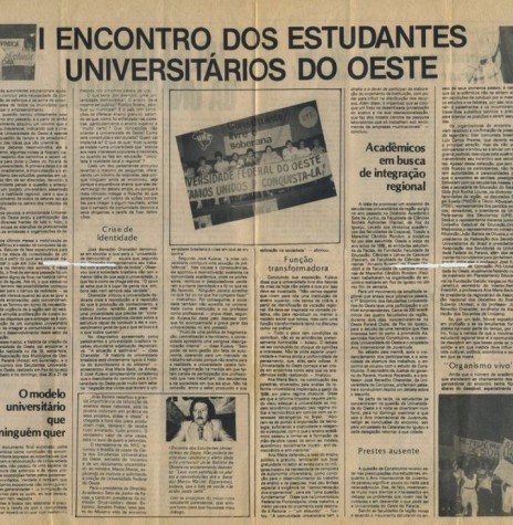 || Folheto informativo sobre o 1º Encontro dos Estudantes do Oeste do Paraná, na cidade de Foz do Iguaçu.
Imagem: Acervo de Arnaldo Camargo de Freitas - Foz do Iguaçu - FOTO 10 -