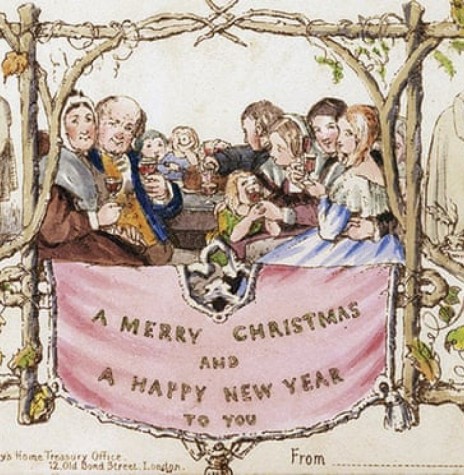 || Primeiro cartão natalino do mundo produzido pelo artista inglês John Callicor Housley, em 1843.
Imagem: Acervo Domínio Público - FOTO 4 -