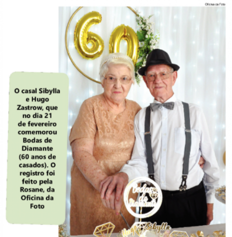 || Casal rondonense Sibylla e Hugo Zastrow que celebrou Bodas de Diamante, em fevereiro de 2021.
Imagem: Acervo O Presente - FOTO 22  - 