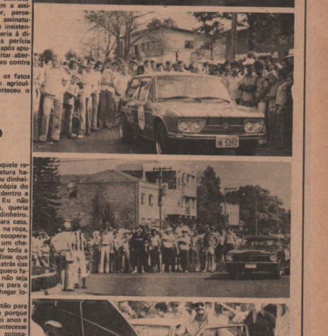 || Imagens da 1ª prova automobilística de Marechal Cândido Rondon, em março de 1978. 
Recorte do extinto informativo rondonense 