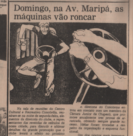 || Registro da reunião  para definições sobre a 1ª prova automobilística de Marechal Cândido Rondon, realizada em abril de 1978.
Recorte do extinto joranl rondonense 