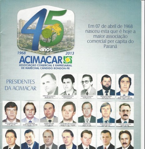 || Capa da revista comemorativa dos 45 anos da Acimacar, em abril de 2013.
Imagem: Acervo Acimacar - FOTO 13