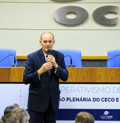 || Manfred Alfonso Dasembrock presidindo reunião plenária do CECO/OCB). 
Imagem: Acervo Sicredi - Crédito: Guilherme Kardell - FOTO 9 - 