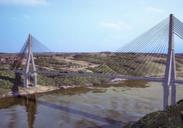 Projeção da Ponte da Integração depois de concluída.
Imagem: Acervo Revista 100 Fronteiras - Foz do Iguaçu.