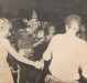 Baile de Carnaval no antigo Salão Wayhs, no ano 1957 ou no ano de 1958. 
Ao centro, o jovem pioneiro Alfredo Bausewein. 