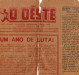 Parte superior da capa da edição comemorativa de um ano do então jornal 