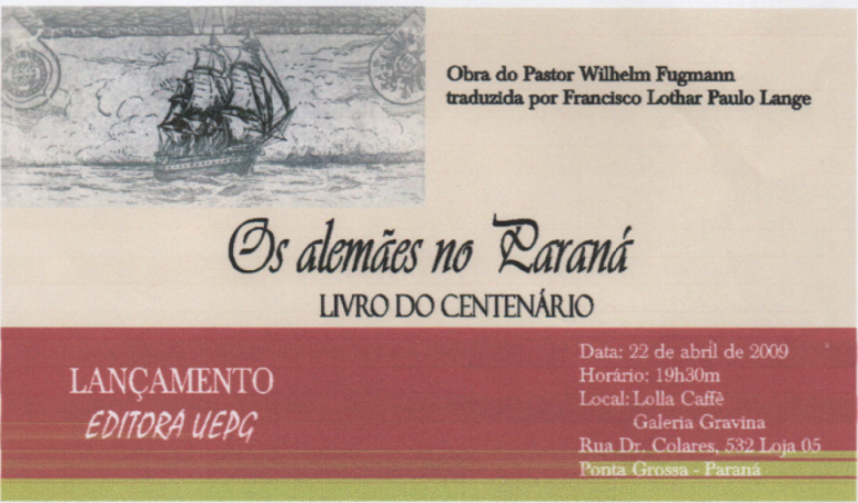 Convite para o lançamento do livro 