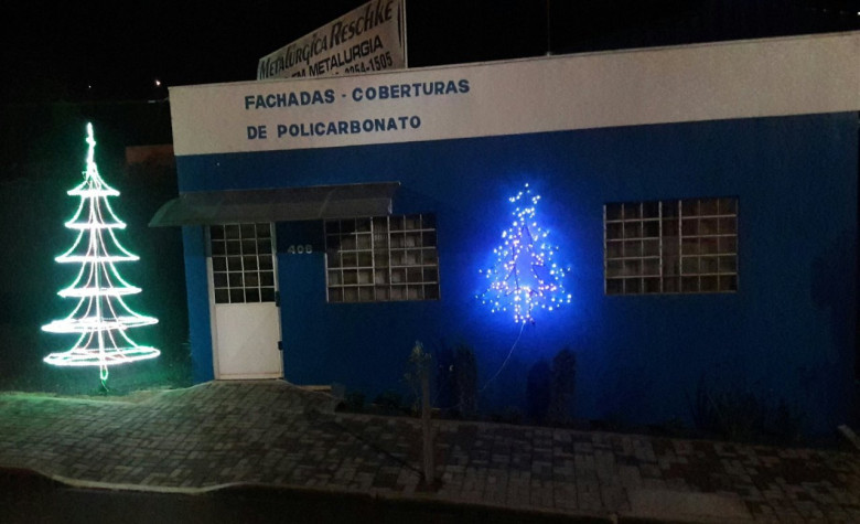 Decoração natalina da Metalúrgica Reschke. 
Imagem: Acervo da empresa/Facebook