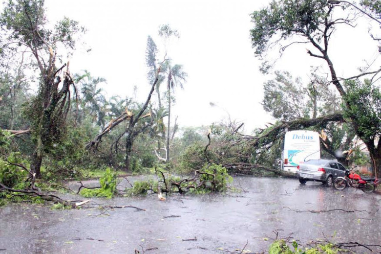 Rua Mato Grosso próximo à residência do médico Dietrich (Hippi) Seyboth. 
Autor da imagem: Não identificado. 