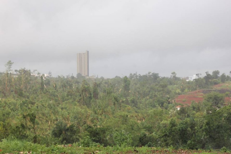 Devastação da vegetação entre o Loteamento Maioli e o Parque Industrial III e área central sul da cidade de Marechal Cândido Rondon.
Autor da imagem: Não identificado. 