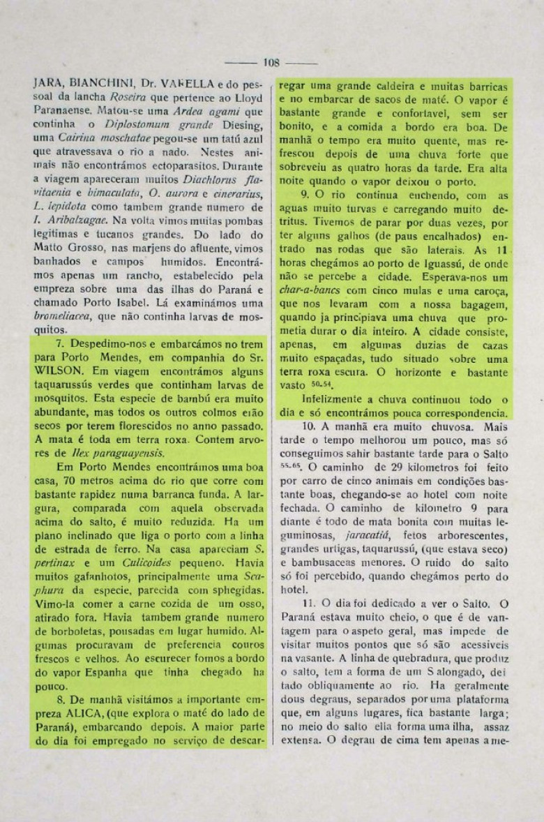 Relato breve sobre o extinto Porto Mendes , instalado pela Cia. Matte Larangeira, e uma pequena informação sobre a empresa de Julio Tomas Allica e sobre o vapor 