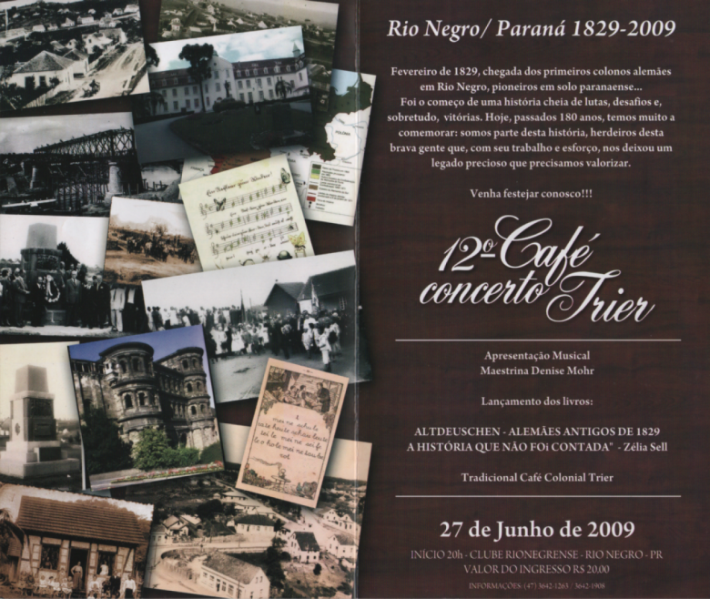 Páginas internas do convite para o 12º Concerto Café Trier, de Rio Negro. 