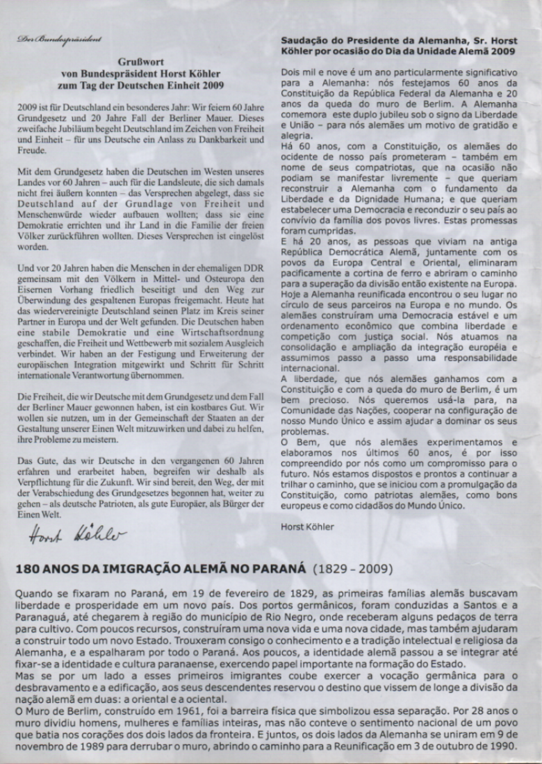 Página 3 do informe sobre o evento do dia da Unidade Alemã.