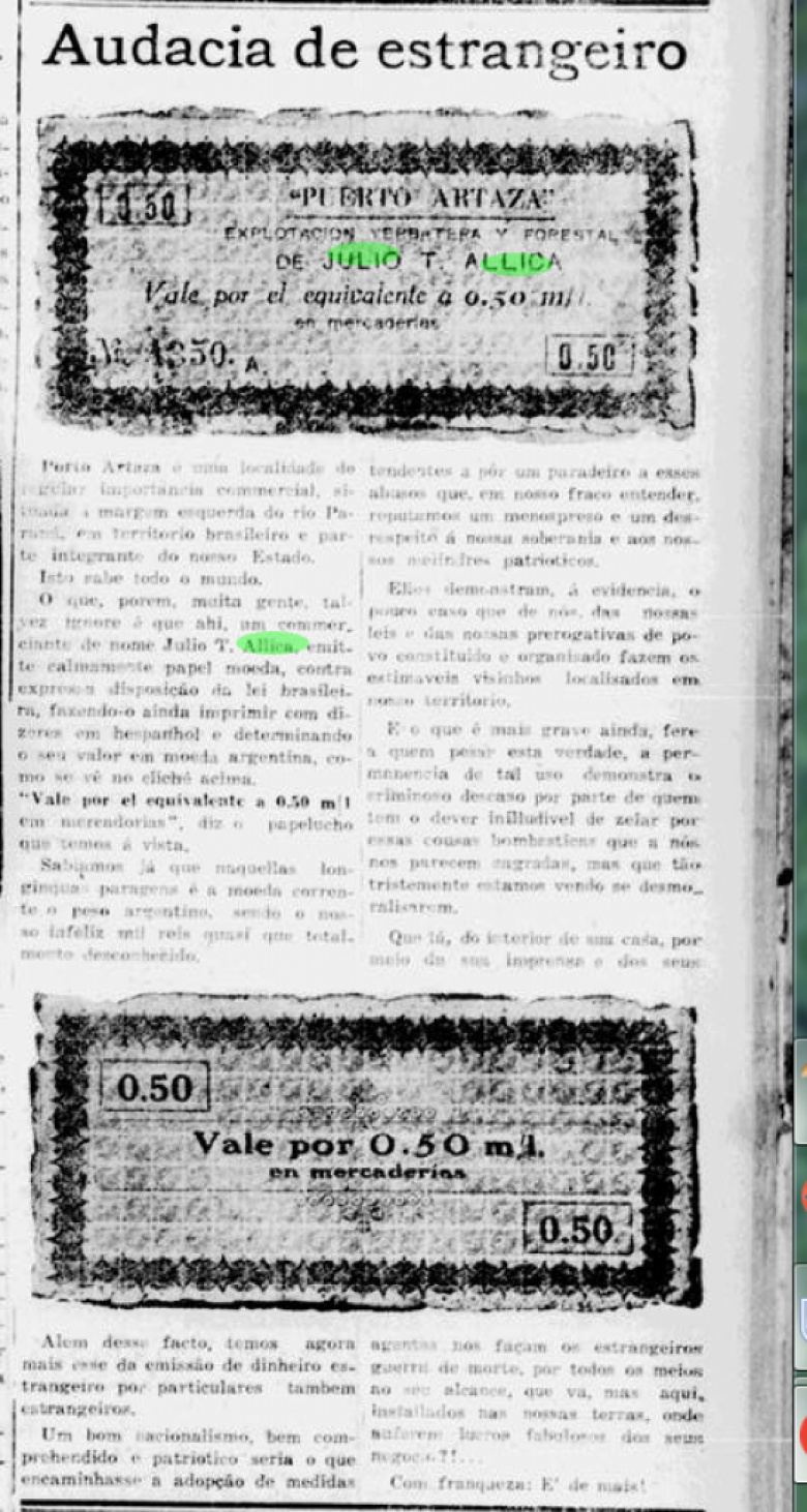 Denúncia do periódico curitibano 