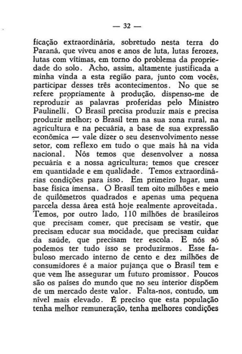 2ª página do discurso de Geisel em Marechal Cândido Rondon, em março de 1976.
Imagem: Acervo Biblioteca da Presidência da República 