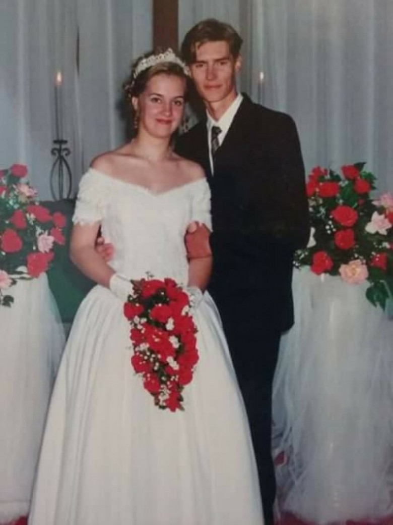Giane Trapp e Alexandre Bechtold que casaram em 31 de agosto de 2002. 
Imagem: Acervo do casal. 