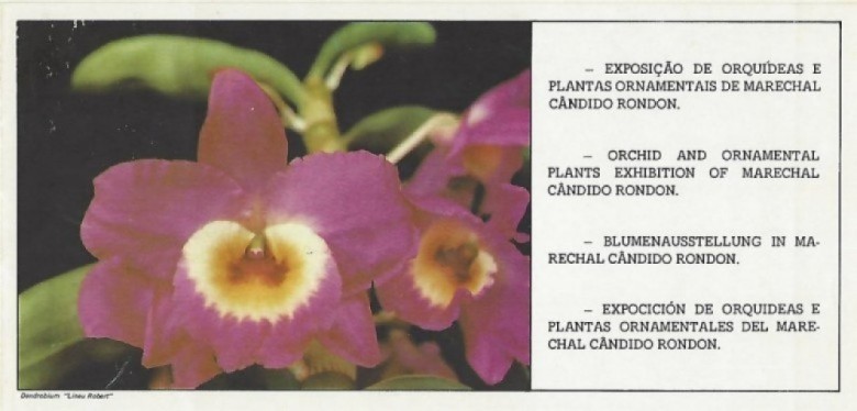 Capa do convite para a 1ª Exposição de Orquídeas e Plantas Ornamentais de Marechal Cândido Rondon. 
Imagem: Acervo Memória Rondonense