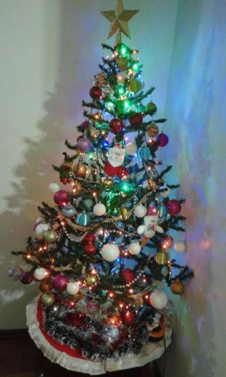Árvore de Natal na residência do jornalista Jadir Zimmermann e esposa. 
Imagem: Acervo do jornalista