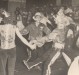 Outro instante do baile de Carnaval no extinto Salão Wayhs. 
O jovem com calça de franja é Alfredo Bausewein.
