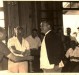 Dr. Friedrich Rupprecht Seyboth (médico), cumprimentando os senhores Willy Barth ( de camisa clara listrada) e Wilson Carlos Kuhn (camisa escura) da prefeitura de Toledo, durante evento no antigo Clube Aliança, em Marechal Rondon.