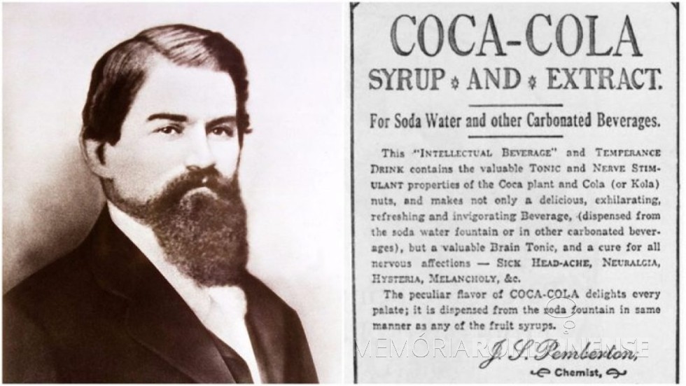 || John Prembeton, estadunidense que criou a Coca-Cola, em maio de   1886.
Imagem: Acervo Wikipédia - FOTO 2 - 