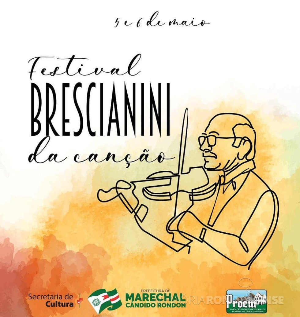 || Cartaz aluisovo ao Festival Brescianini de Canção, em maio de 2023.
Imagem: Acervo Imprensa  PM-MCR - FOTO 26 - 