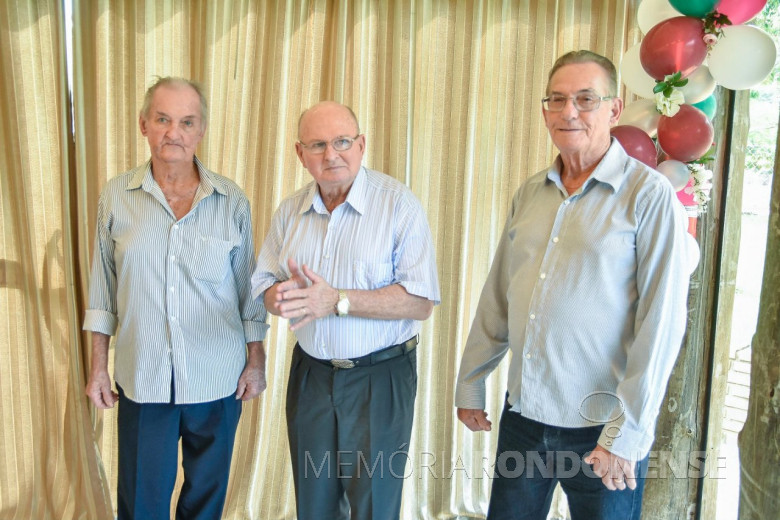 Adolfo Oscar Kunzler com os Albano e Affonso, em foto 05 de maio de 2019.