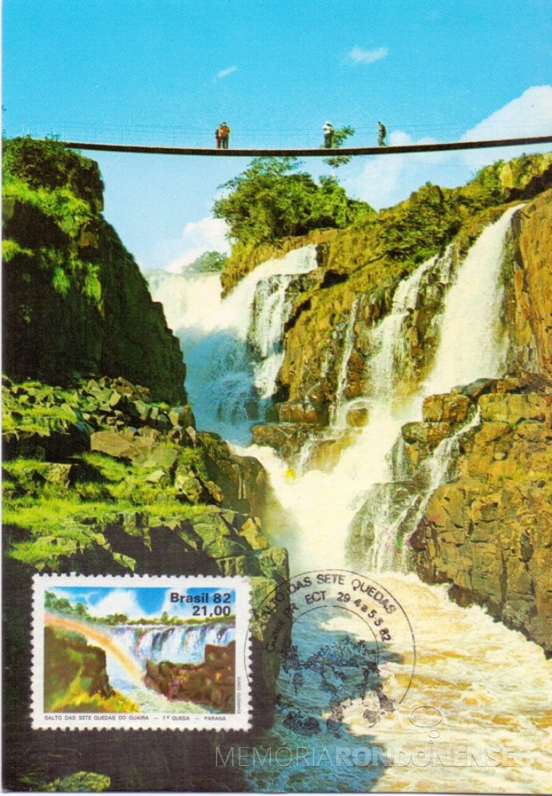 || Cartão postal com selo comemorativo.
Imagem: Acervo Projeto Memória Rondonense. 