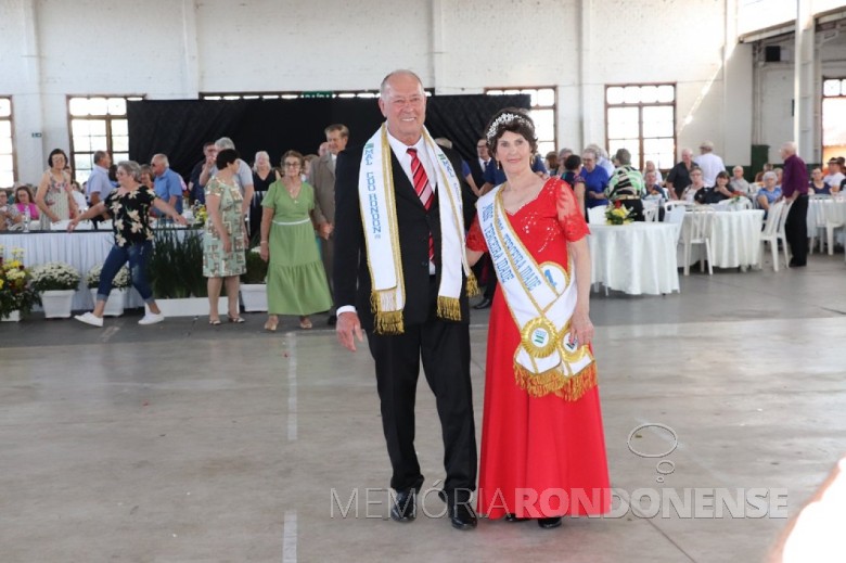 Casal Lia Sybilla e Alfredo Nuemann eleito Miss e Mister da 3ª Idade 2022 de Marechal Cândido Rondon.