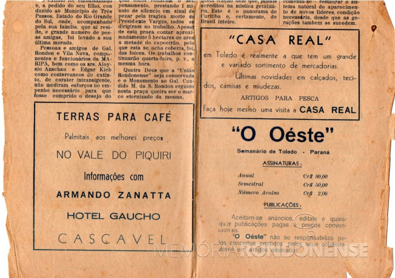 Edição de 7 de setembro de 1954, do jornal