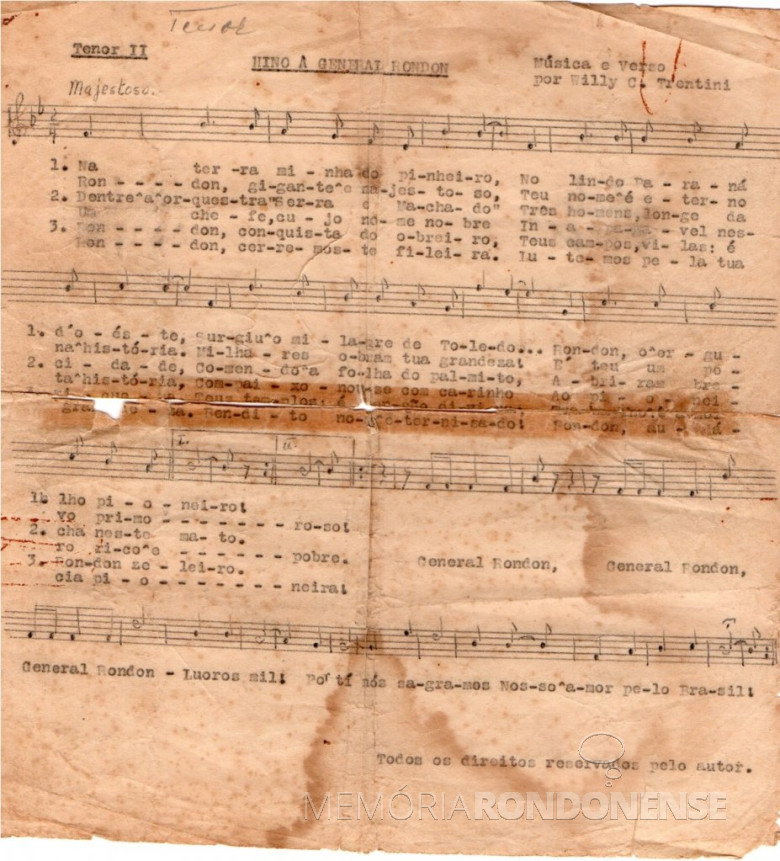 Partitura para tenor II.