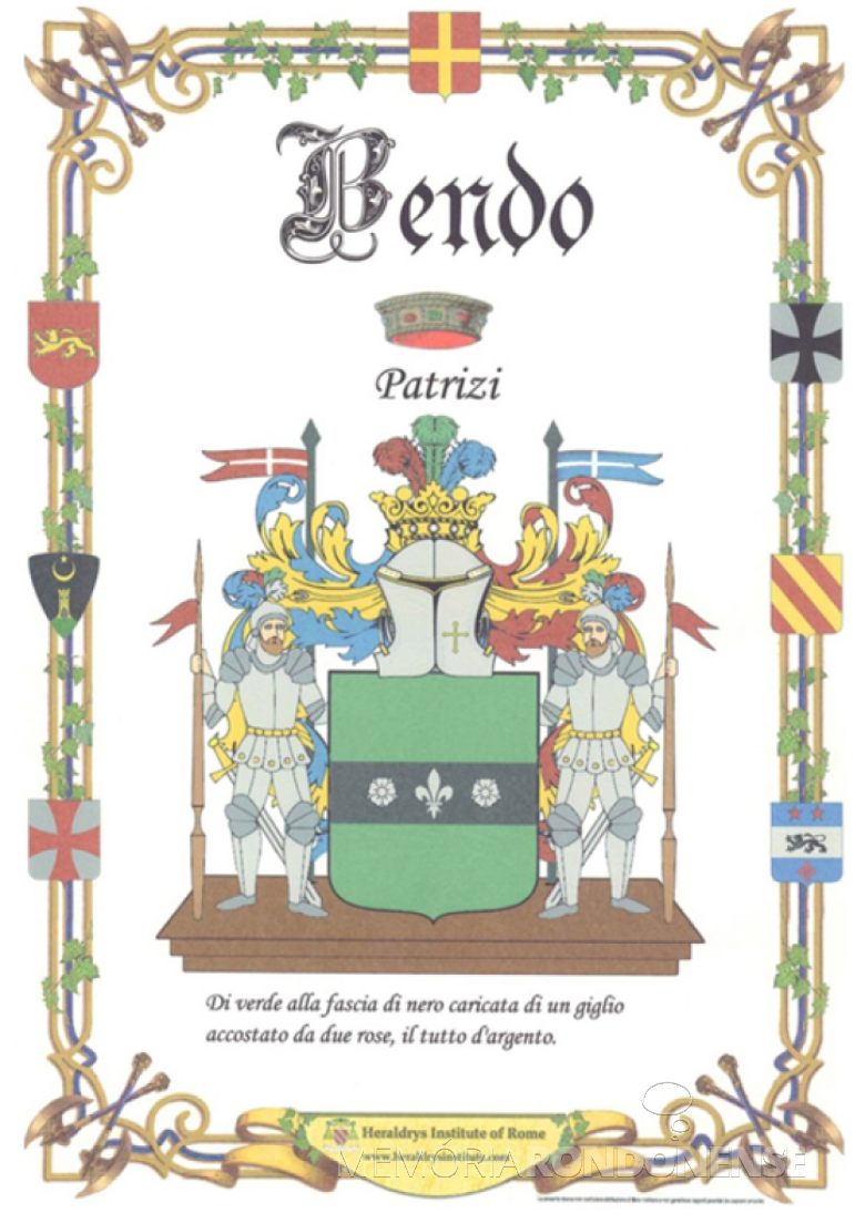 Um segundo brasão referente a família Bendo.