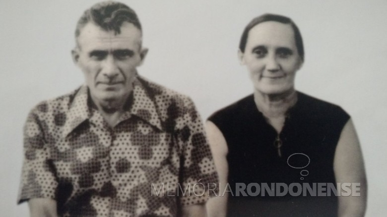 Casal pioneiro João Arlindo Griebeler e sua esposa Ida Teolinda Maria Rigolin. 
