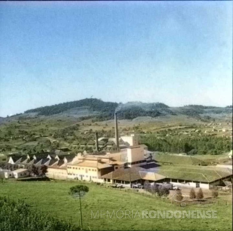 Unidade pioneira da Sadia, na cidade de Concórdia (SC), no final de década de 1950.
