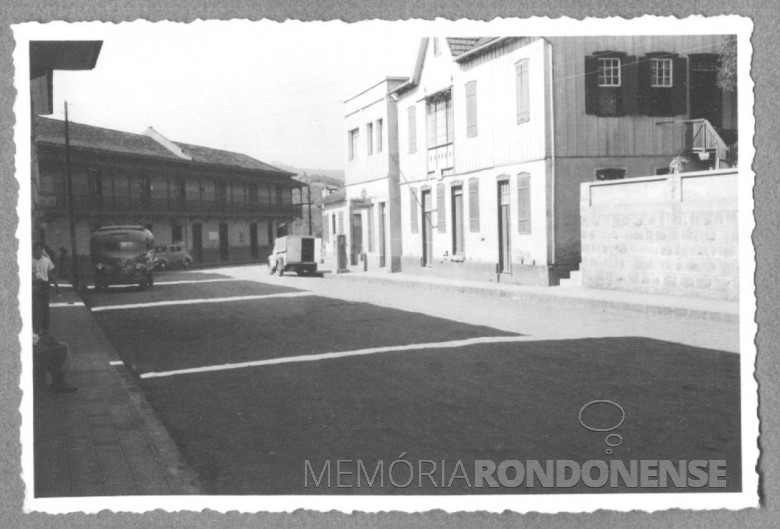 Estação da Estrada de Ferro, em Piratuba, SC, em foto de 1951.
