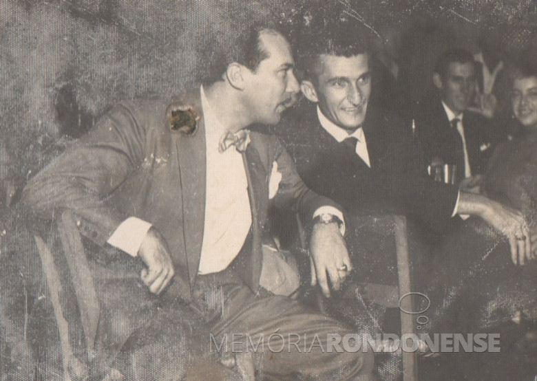 Alfredo Bausewein (d) e o amigo Pedro ... , enfermeiro do Hospital Marechal Rondon, quando de propriedade do médico Aylson Confúcio de Lima.