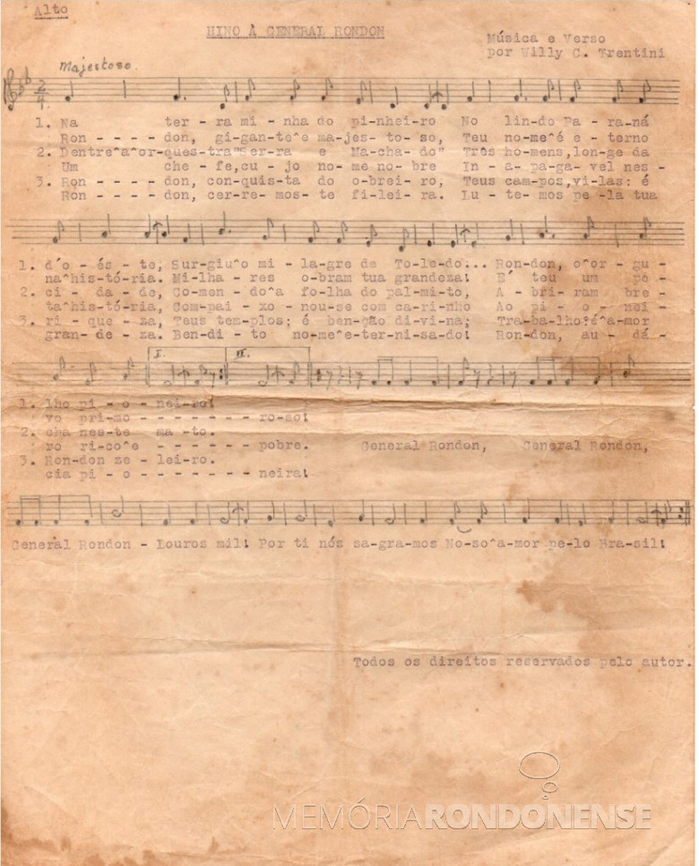 Partitura original para alto.