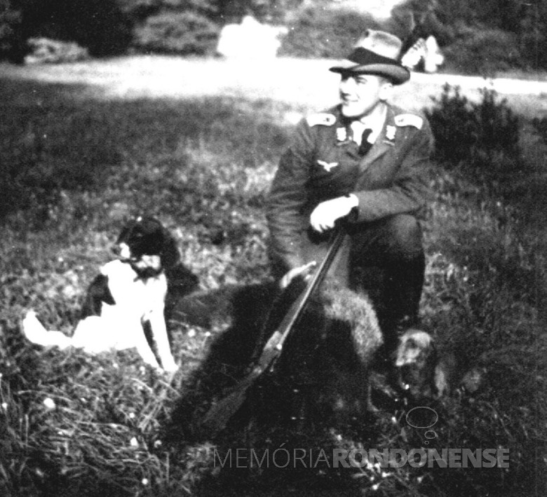 Dr. Seyboth caçando, em 1940,  na Alemanha.