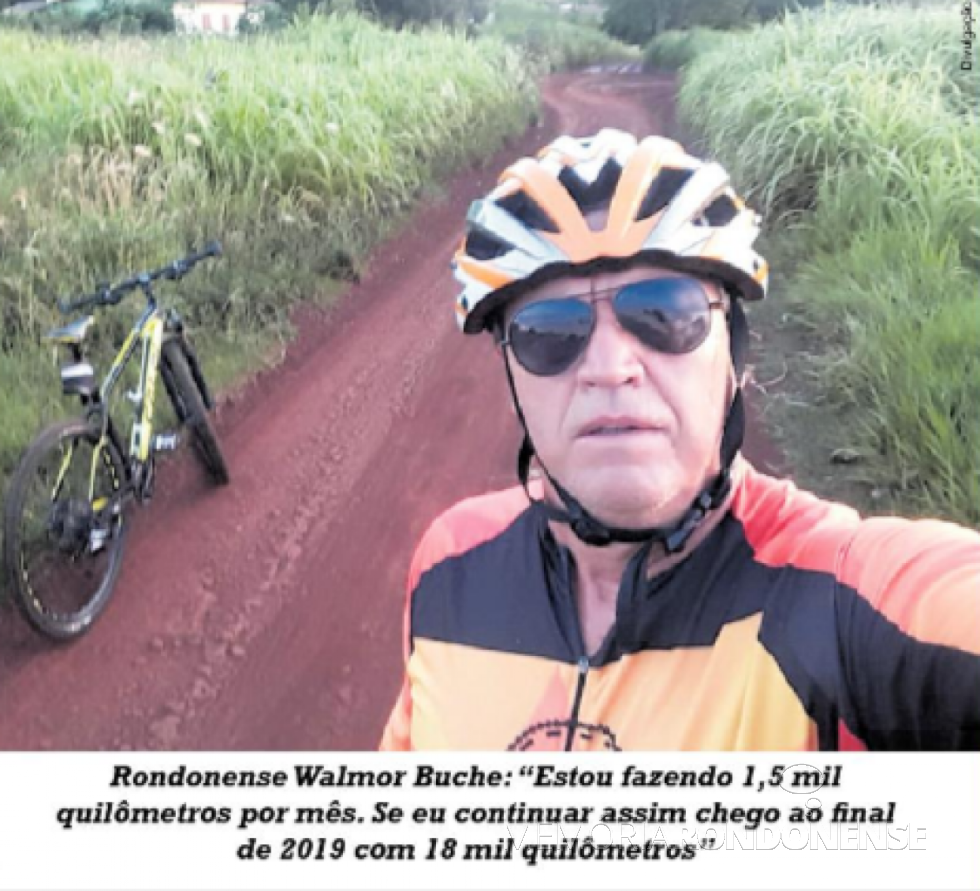 || Ciclista rondonense Walmor Buche que ficou em 101º lugar no ranking Strava, em 2018. 
Imagem: Acervo O Presente - FOTO  16 -
