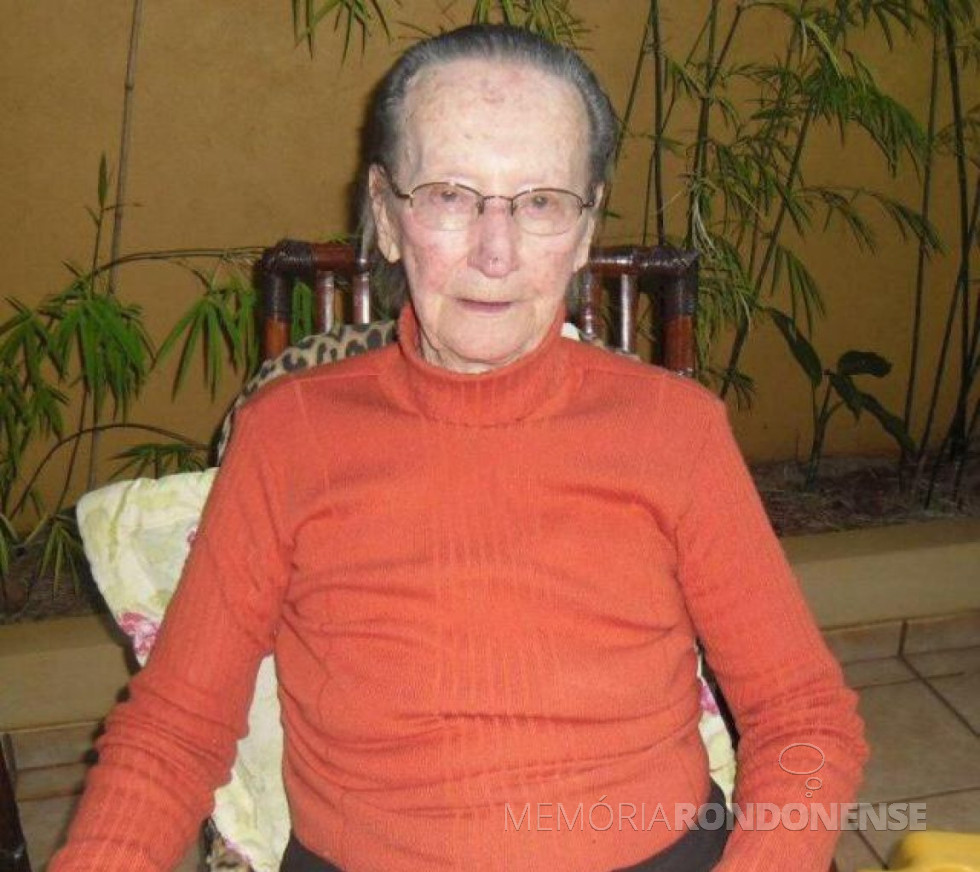 || Pioneira rondonense Frida Albertina Hinkel, falecida em final de junho de 2019.
Imagem: Acervo Marechal News - FOTO 13 -