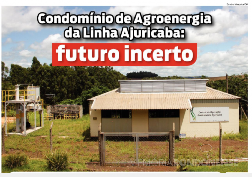 || Destaque de capa do jornal O Presente sobre o Condomínio de Agroenergia de Linha Ajuricaba. 
Imagem: Acervo O Presente - FOTO 10 - 