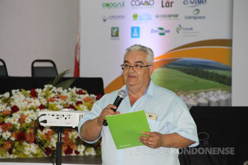|| Luiz Carlos Rodrigues, da Copagril, coordenador-geral do Simpósio Pós-Colheita do Mato Grosso do Sul. 
Imagem: Acervo Copagril - FOTO 11 -