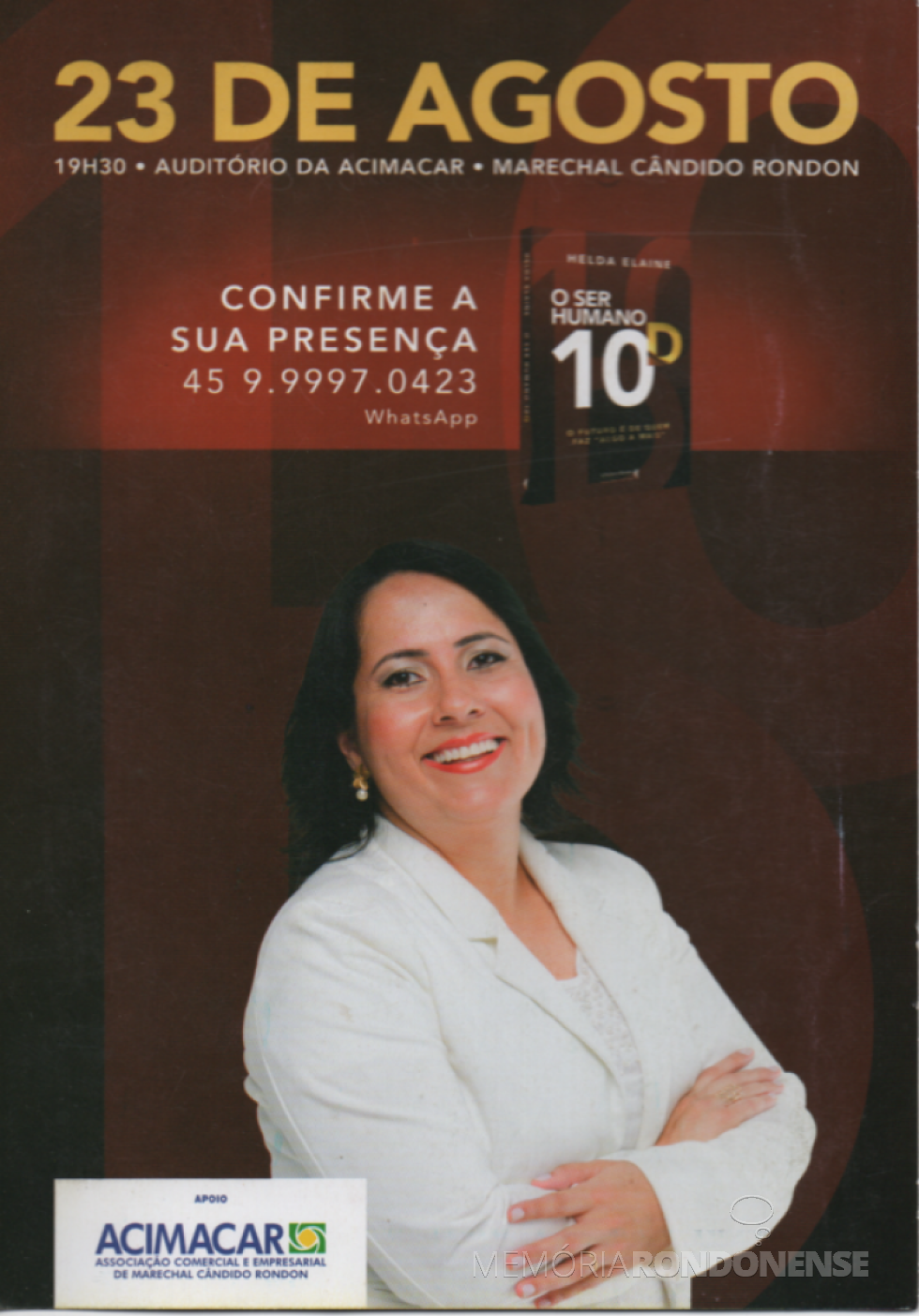 || Convite para o lançamento da rondonense Helda Elaine Völz.
Imagem: Acervo Projeto Memória  Rondonense - FOTO 12 - 