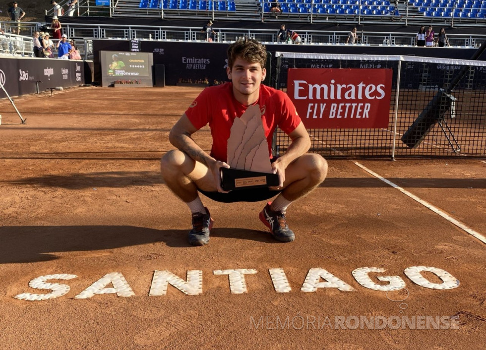 || Tenista Thiago Seyboth Wild, campeão do ATP de Santiago 2020, do Chile. 
Imagem: Acervo Globo Esporte (divulgação) - FOTO 32 -