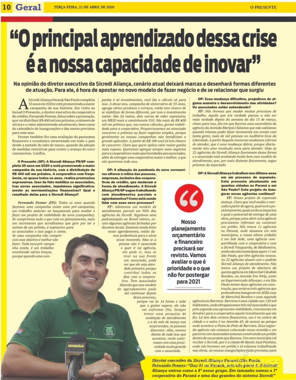 || Página inicial com Fernando Barros Fenner.
Imagem: Acervo O Presente - FOTO 21 -