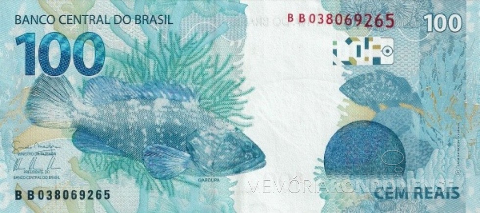 || Reverso da nota de 100 reais lançada em 1º de julho de 1994.
Imagem: Acervo Wikipédia - FOTO 14 - 