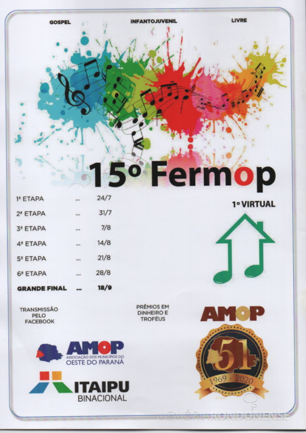 || Cartaz do 15º FERMOP (2020).
Imagem: Acervo AMOP - FOTO 10 -